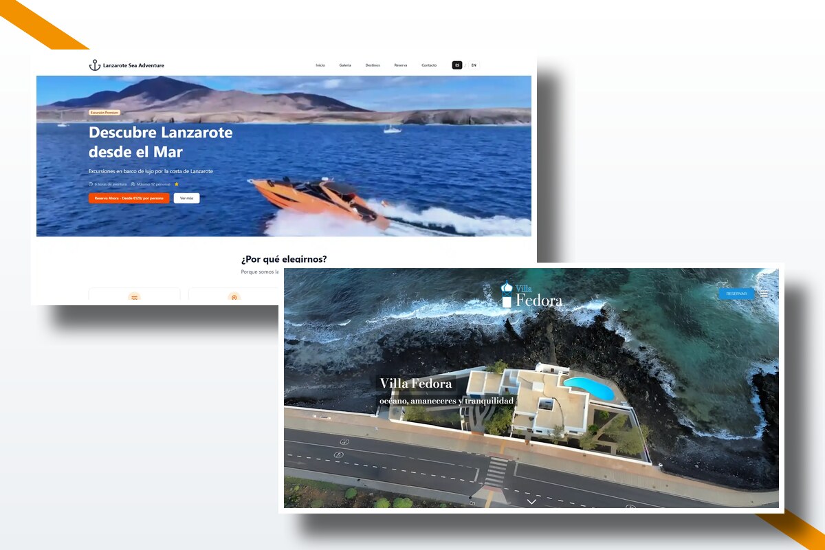Web turística en Lanzarote orientada a reservas directas Ejemplo de web turística en Lanzarote orientada a reservas directas