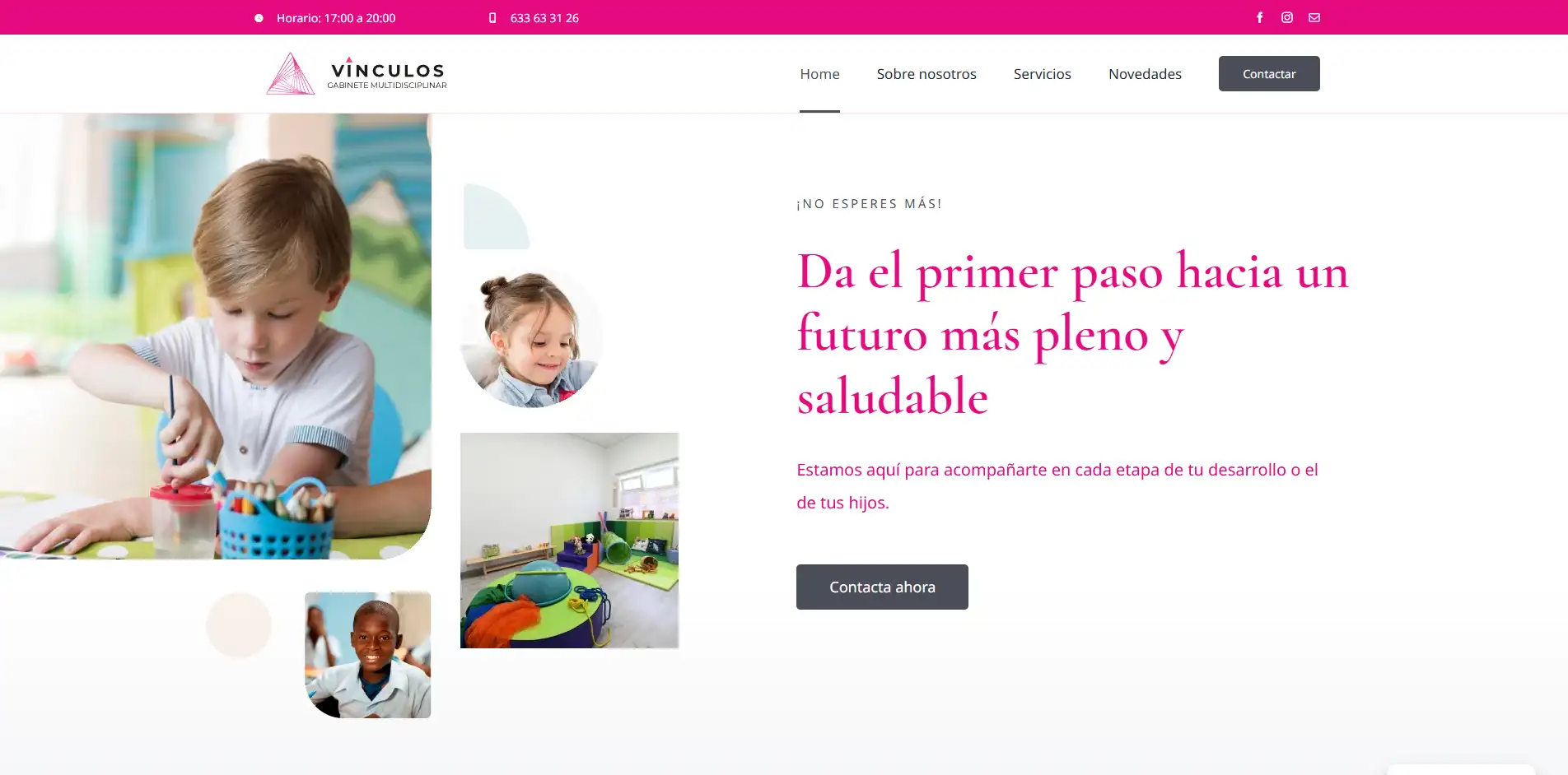 Diseño web de: Vínculos GM - Web de gabinete multidisciplinar en Arrecife