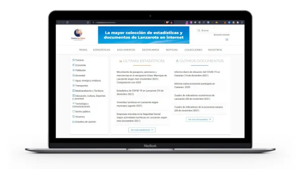 Diseño web de Datos de Lanzarote. Estadísticas y documentos