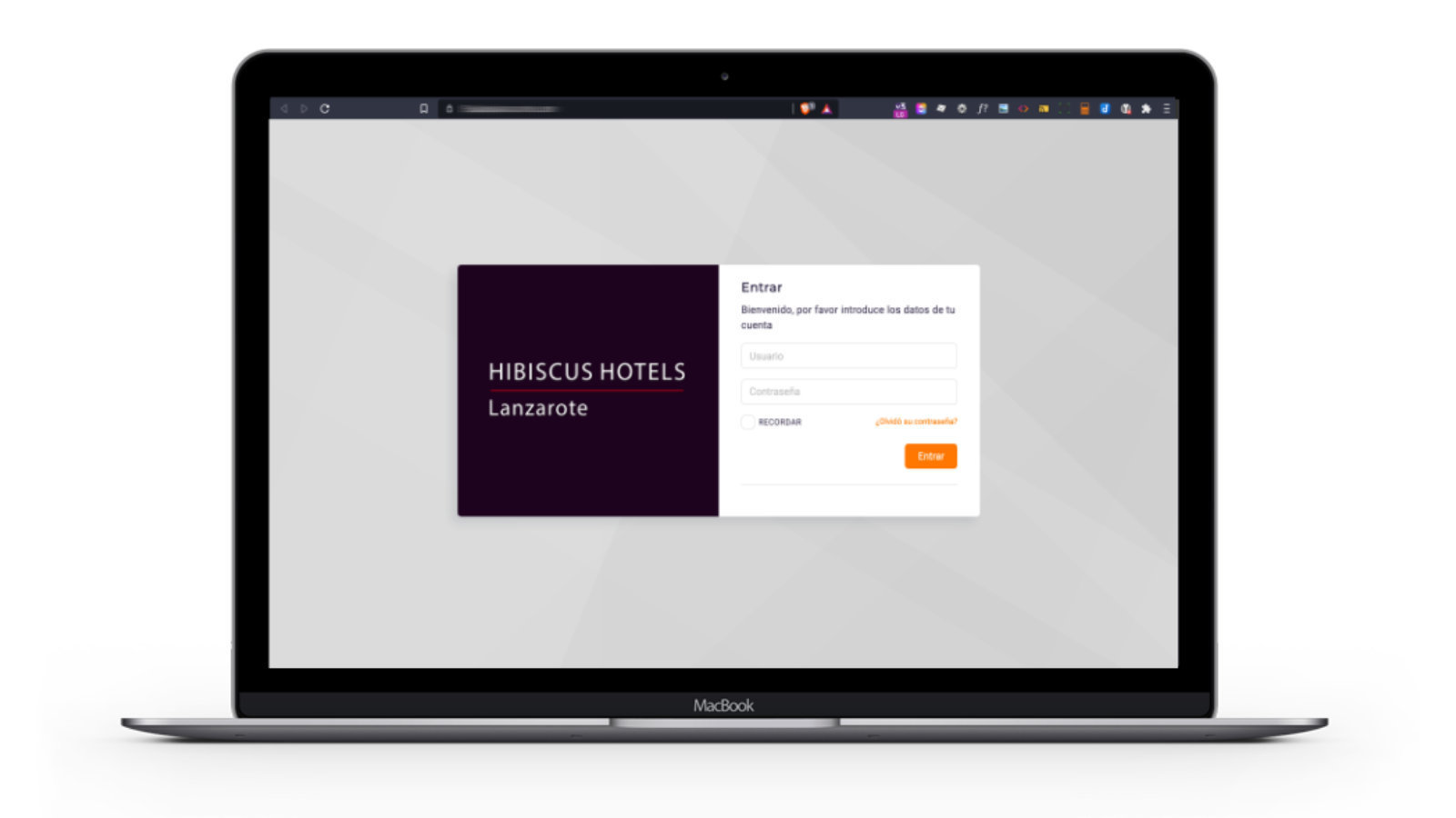 Diseño web de HIBISCUS HOTELS. Software de Recursos Humanos a medida.