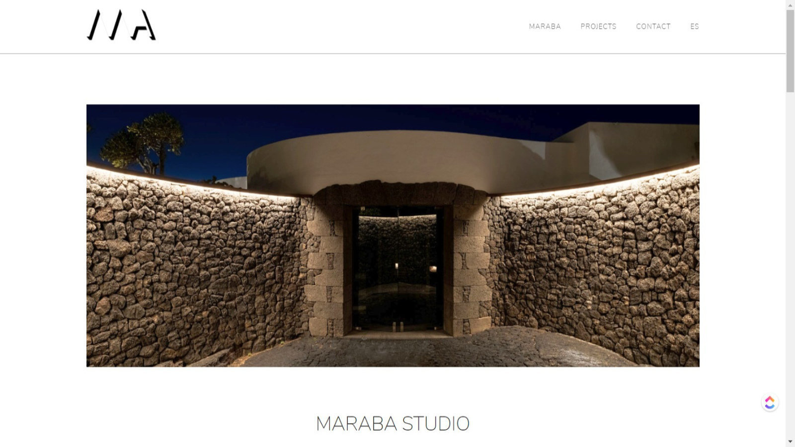Diseño web de MARABA STUDIO. Estudio de diseño de iluminación