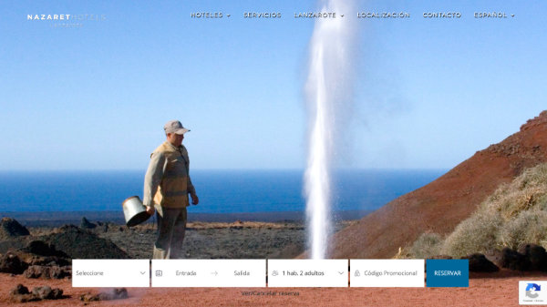 Diseño web de Nazaret Hotels. Complejo hotelero en Costa Teguise.Lanzarote