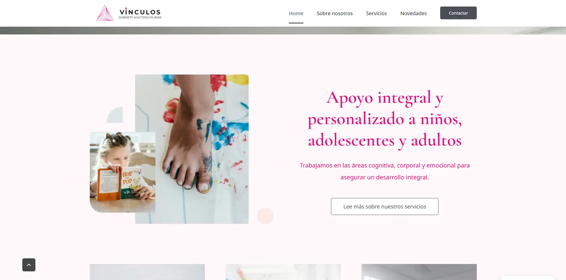 Vínculos GM - Web de gabinete multidisciplinar en Arrecife captura 2