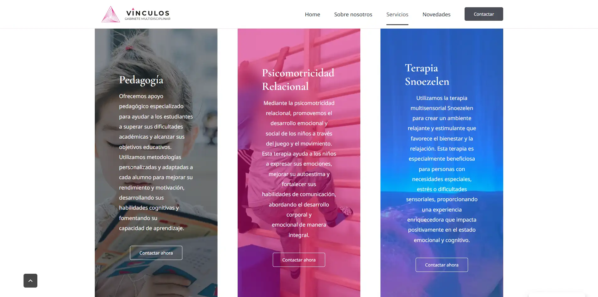 Vínculos GM - Web de gabinete multidisciplinar en Arrecife captura 3